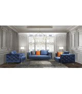 AE-D832 Royal Blue Velvet Sofa & Loveseat | American Eagle
