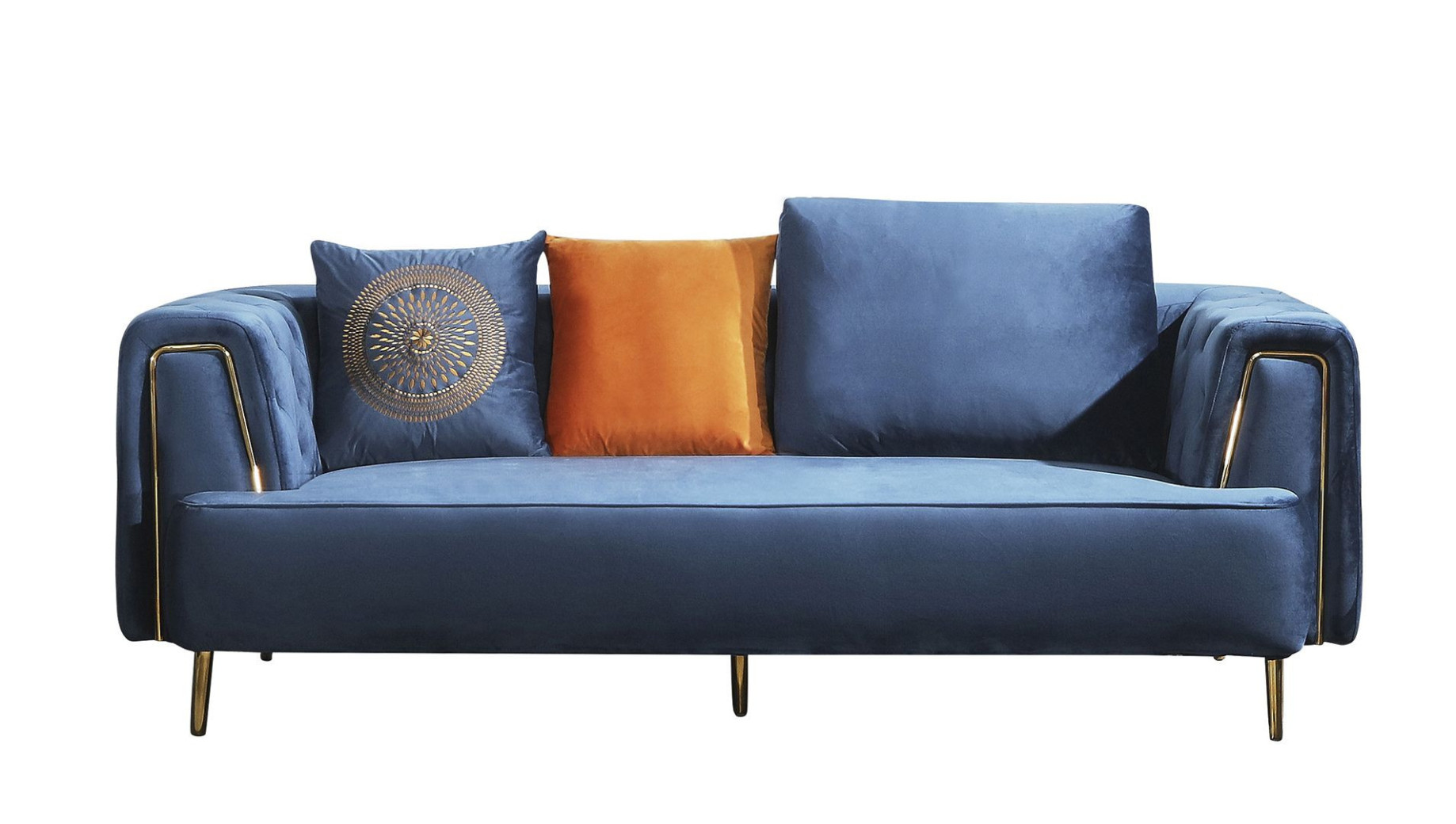 AE-D832 Royal Blue Velvet Sofa & Loveseat | American Eagle