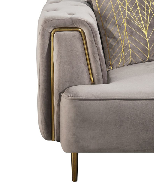 AE-D832 Gray Velvet Sofa & Loveseat | American Eagle Furniture