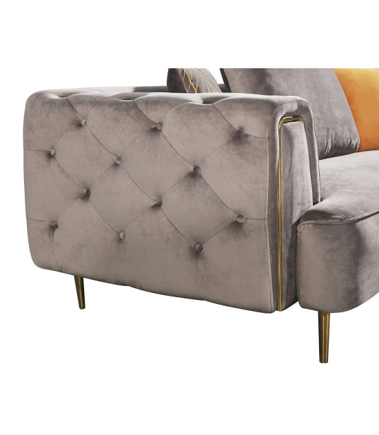 AE-D832 Gray Velvet Sofa & Loveseat | American Eagle Furniture