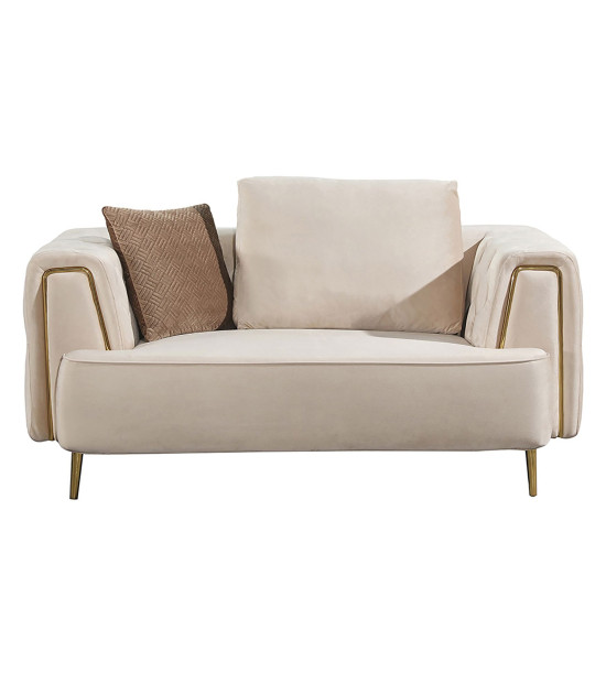 AE-D832 Contemporary Cream Velvet 2-Piece Sofa & Loveseat | American Eagle Furniture