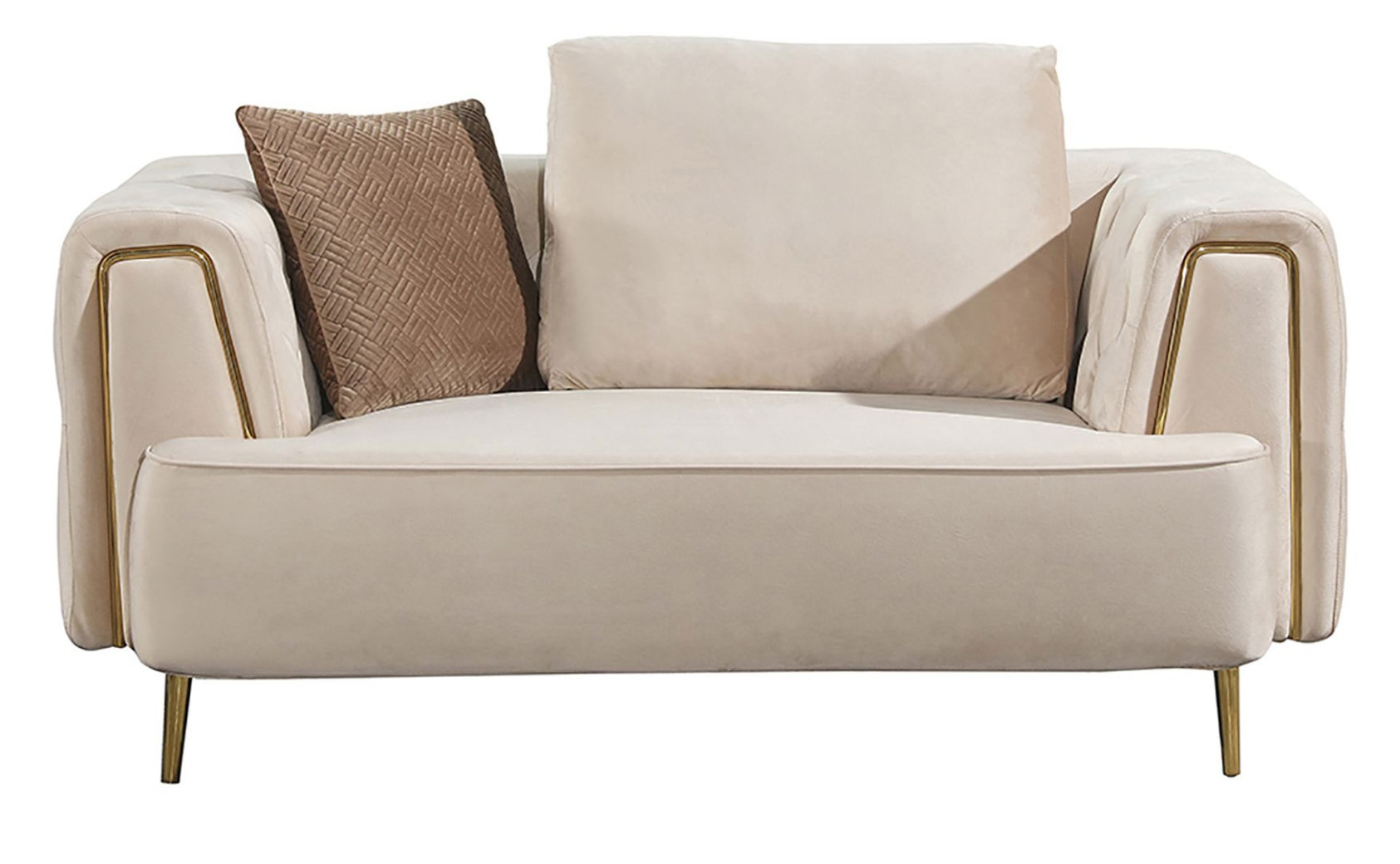 AE-D832 Contemporary Cream Velvet 2-Piece Sofa & Loveseat | American Eagle Furniture