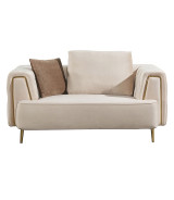 AE-D832 Contemporary Cream Velvet 2-Piece Sofa & Loveseat | American Eagle Furniture