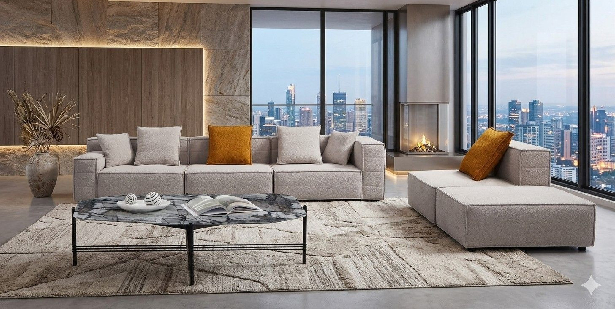 AE-Y1009-LG Light Gray Modular Sofa Set – Contemporary Style by American Eagle Furniture