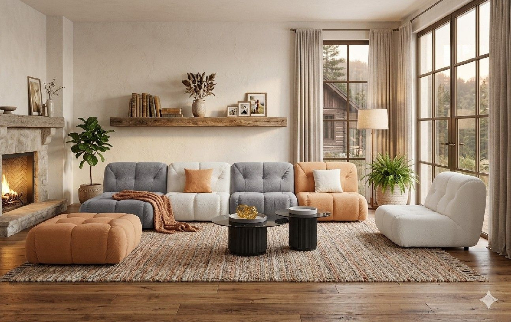 AE-Y1008 Modular Sofa Set Contemporary Style by American Eagle Furniture