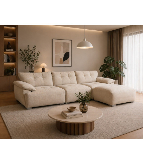 AE-LG611 Extra Long Sofa with Ottoman Contemporary Style by American Eagle Furniture