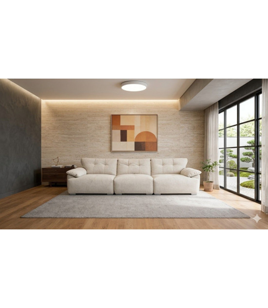 AE-LG611 Extra Long Sofa with Ottoman Contemporary Style by American Eagle Furniture