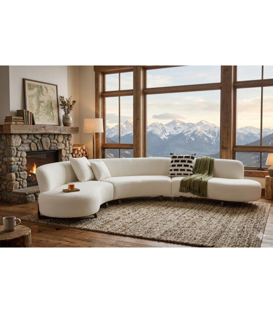 AE3809 Curved Sectional Sofa Contemporary Style by American Eagle Furniture