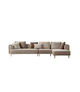AE-LD831L 3 Piece Cream Velvet Left Side Sitting Sectional Contemporary Style by American Eagle Furniture