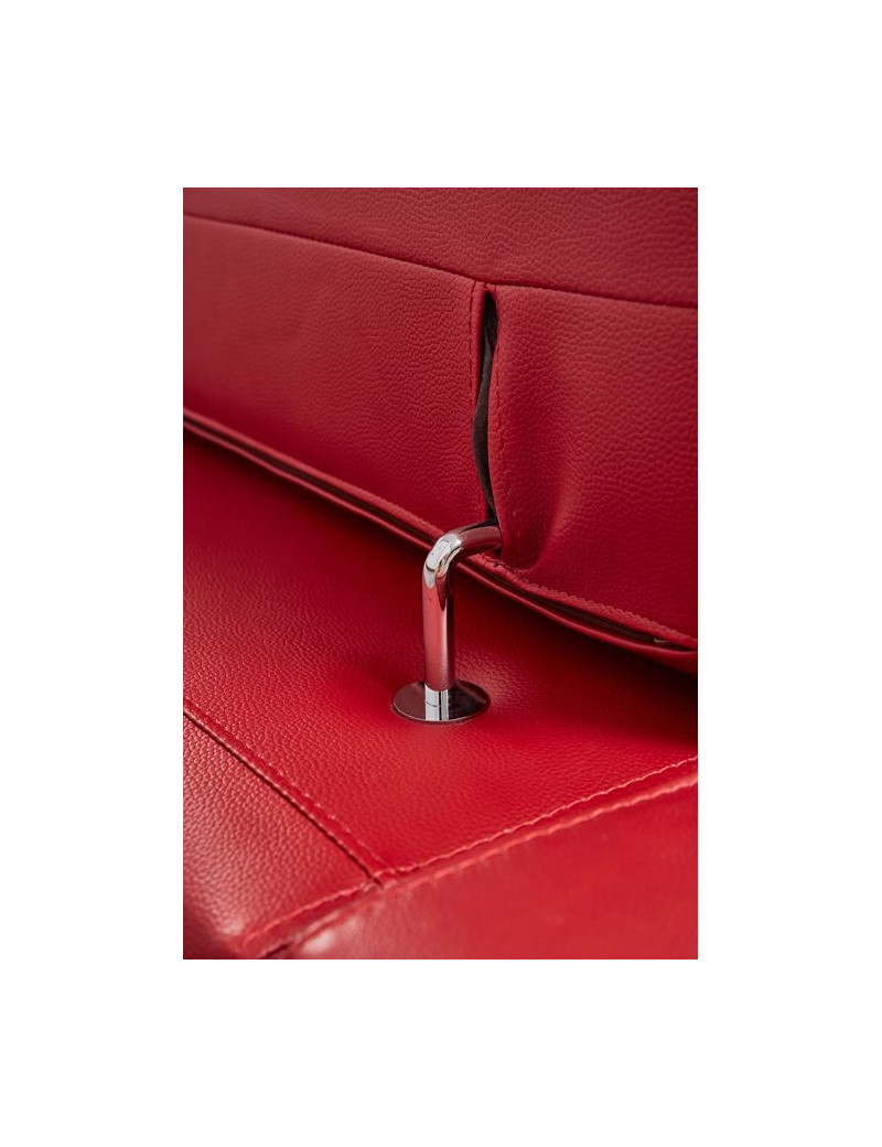 EK-L8010 Red Right Sitting Genuine Leather Sectional Contemporary Style by American Eagle Furniture