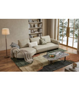 EK-LY1002 Olive Gray Top Grain Genuine Leather Sectional Sofa Set - Right Sitting Contemporary Style by American Eagle Furniture