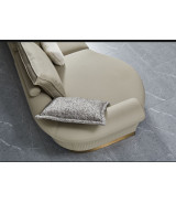 EK-LY1002 Olive Gray Top Grain Genuine Leather Sectional Sofa Set - Right Sitting Contemporary Style by American Eagle Furniture
