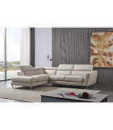 EK-L8010 Light Gray Right Sitting Genuine Leather Sectional Contemporary Style by American Eagle Furniture
