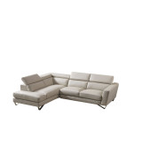 EK-L8010 Light Gray Right Sitting Genuine Leather Sectional Contemporary Style by American Eagle Furniture