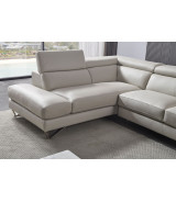 EK-L8010 Light Gray Right Sitting Genuine Leather Sectional Contemporary Style by American Eagle Furniture