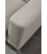 EK-L8010 Light Gray Right Sitting Genuine Leather Sectional Contemporary Style by American Eagle Furniture