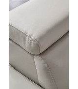 EK-L8010 Light Gray Right Sitting Genuine Leather Sectional Contemporary Style by American Eagle Furniture