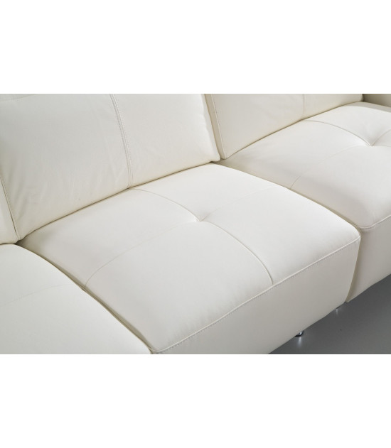 EK-L095 White Italian Leather 5-piece Sectional Contemporary Style by American Eagle Furniture