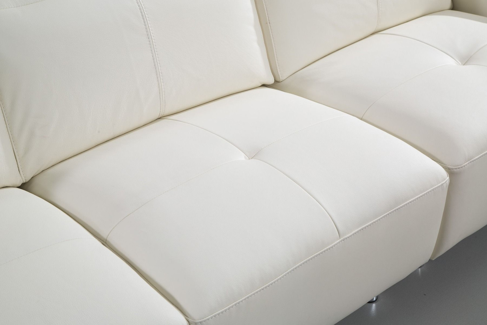 EK-L095 White Italian Leather 5-piece Sectional Contemporary Style by American Eagle Furniture