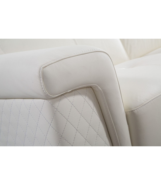 EK-L095 White Italian Leather 5-piece Sectional Contemporary Style by American Eagle Furniture