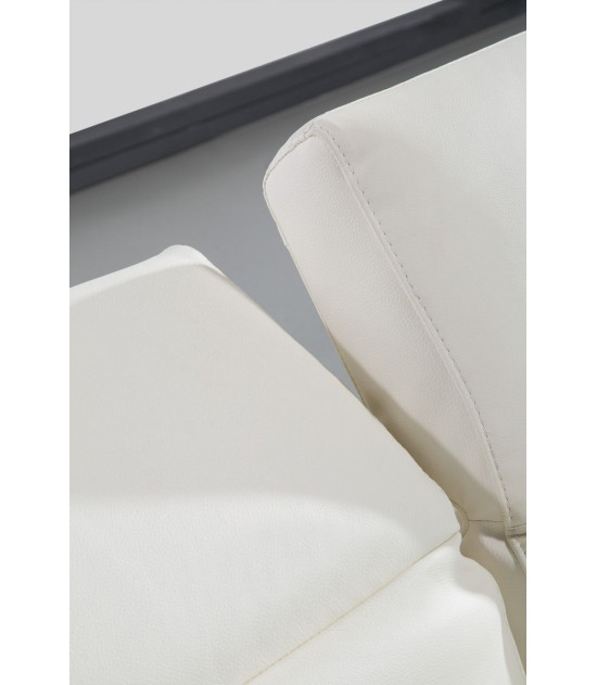 EK-L095 White Italian Leather 5-piece Sectional Contemporary Style by American Eagle Furniture