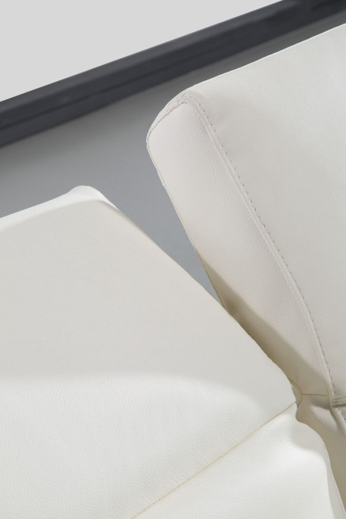 EK-L095 White Italian Leather 5-piece Sectional Contemporary Style by American Eagle Furniture