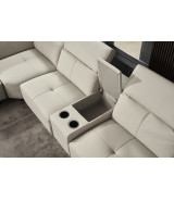 EK-L095 Light Gray Italian Leather 5-piece Sectional Contemporary Style by American Eagle Furniture