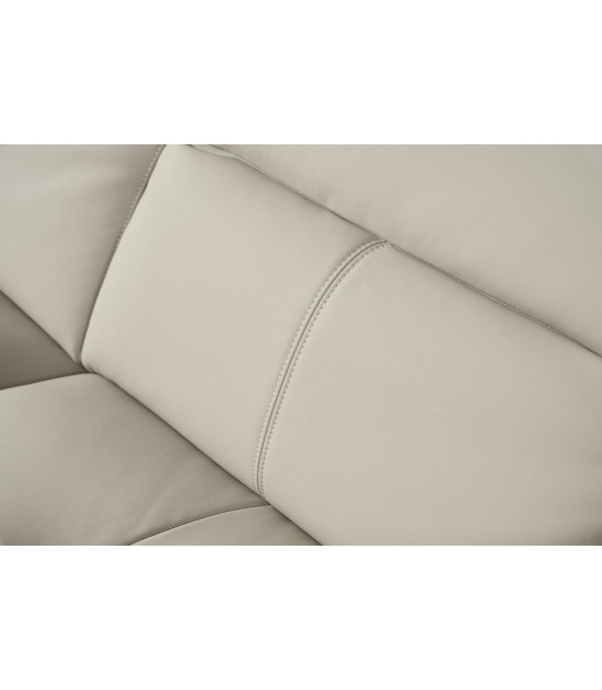 EK-L095 Light Gray Italian Leather 5-piece Sectional Contemporary Style by American Eagle Furniture