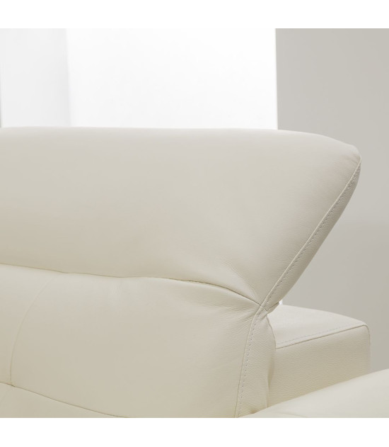 EK-L085 White Italian Leather Sectional - Left Sitting Contemporary Style by American Eagle Furniture