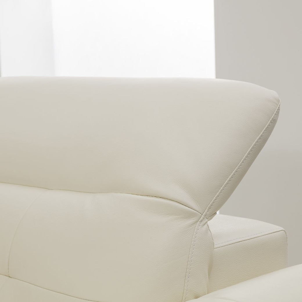 EK-L085 White Italian Leather Sectional - Left Sitting Contemporary Style by American Eagle Furniture
