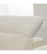 EK-L085 White Italian Leather Sectional - Left Sitting Contemporary Style by American Eagle Furniture