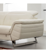 EK-L085 White Italian Leather Sectional - Left Sitting Contemporary Style by American Eagle Furniture