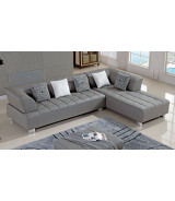 AE-L138 Gray Faux Leather Sectional - Left Sitting Contemporary Style by American Eagle Furniture