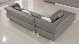 AE-L138 Gray Faux Leather Sectional - Right Sitting Contemporary Style by American Eagle Furniture