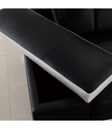 AE-LD809 Black and White Faux Leather Sectional - Left Facing Loveseat & Console Contemporary Style by American Eagle Furniture
