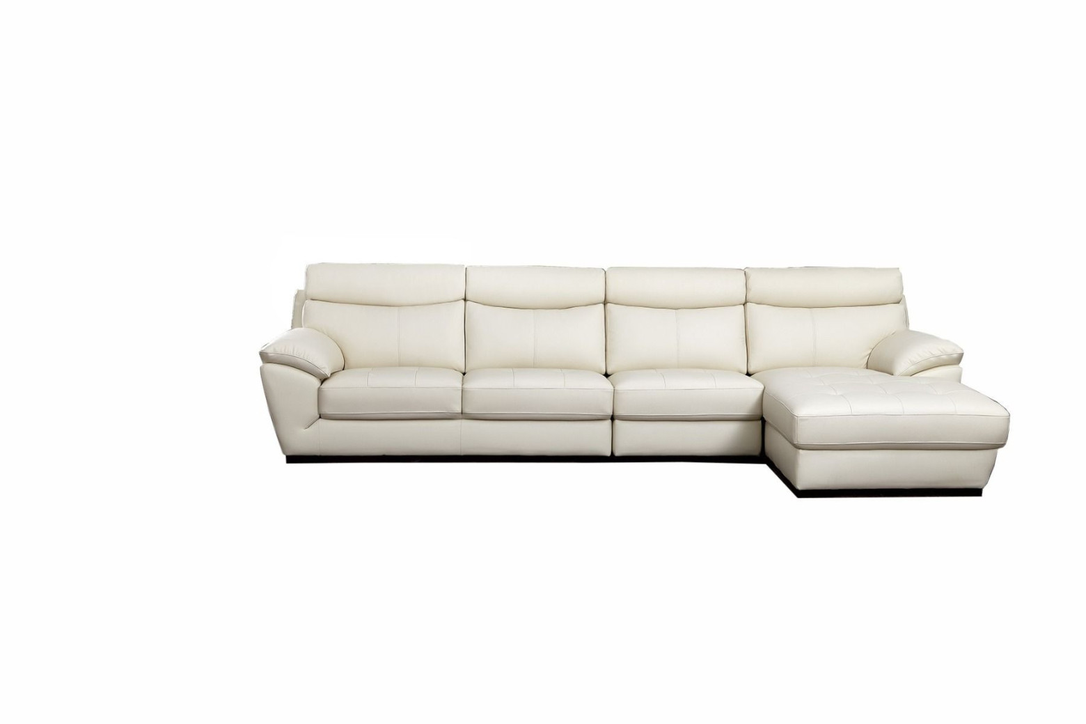 EK-L021 White Italian Leather Sectional - Left Sitting Contemporary Style by American Eagle Furniture