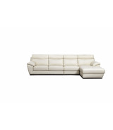 EK-L021 White Italian Leather Sectional - Left Sitting Contemporary Style by American Eagle Furniture