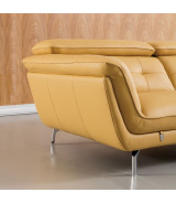 EK-L083 Yellow Italian Leather Sectional - Right Sitting Contemporary Style by American Eagle Furniture