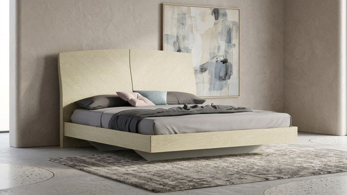P113 Light Walnut Finish Queen Bed Contemporary Style by American Eagle Furniture
