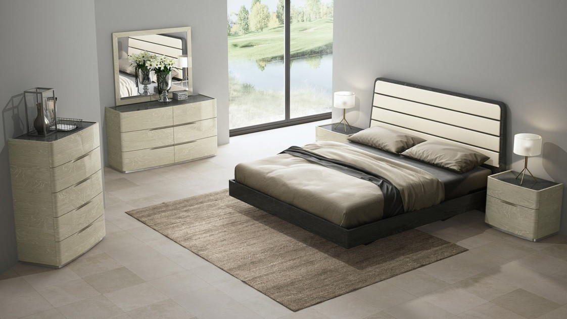 P112 Gray Finish Eastern King Bed Contemporary Style by American Eagle Furniture