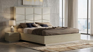 P108 Light Walnut Finish Queen Bed Contemporary Style by American Eagle Furniture