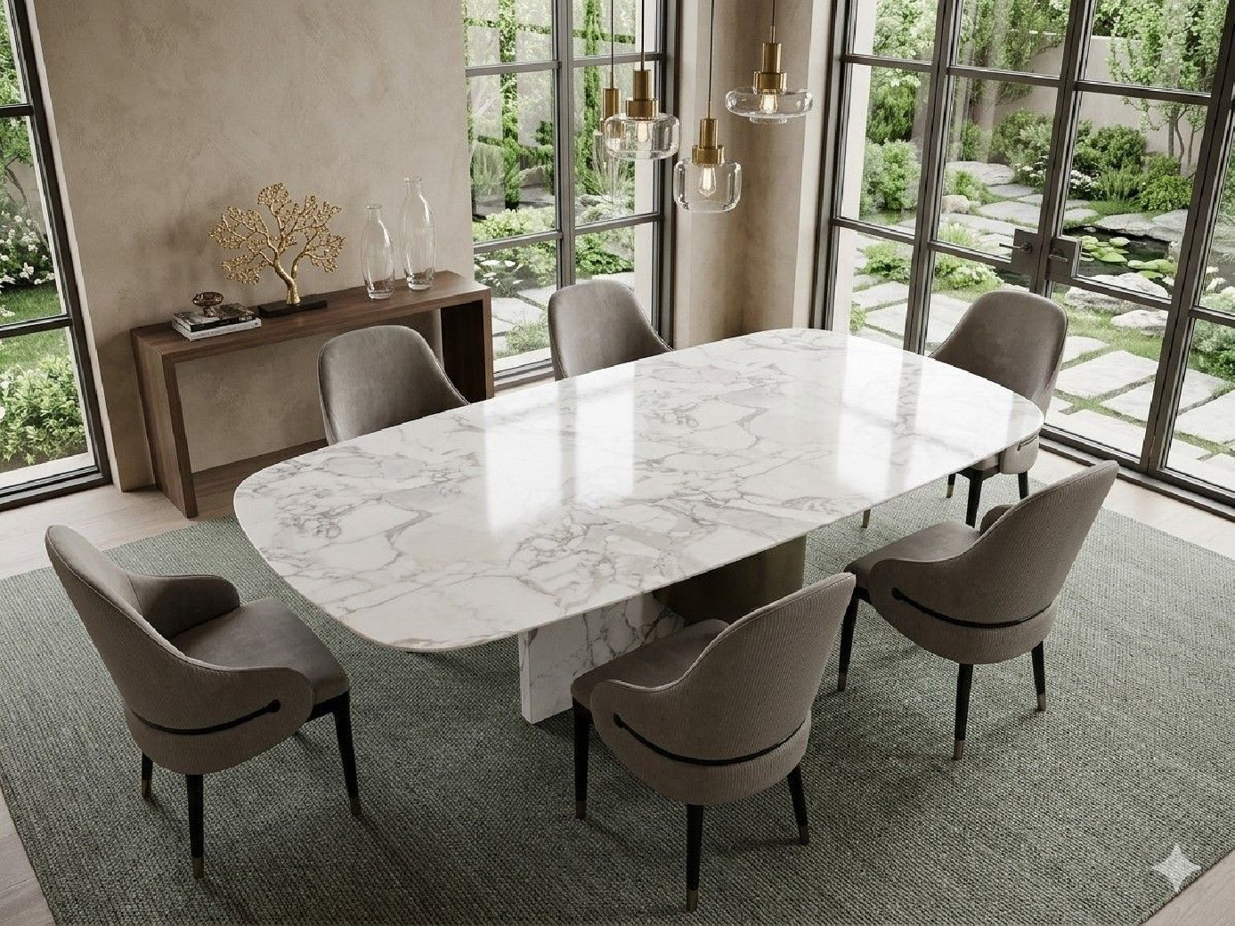 TL-J2263 7-Piece Dining Table Set – Contemporary Style by American Eagle Furniture