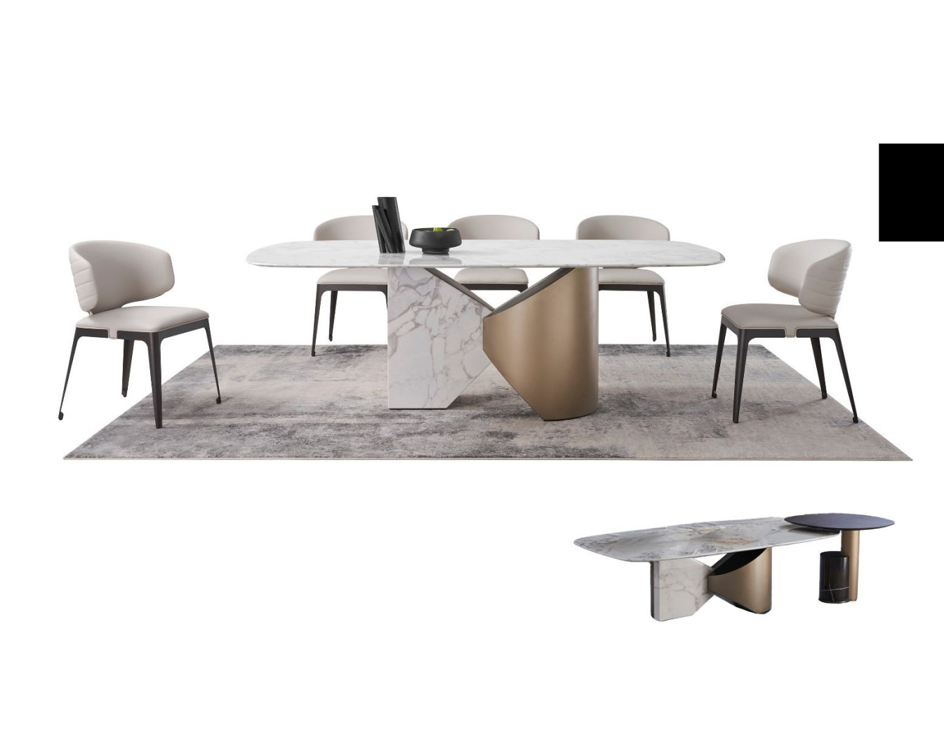 TL-J2263 7-Piece Dining Table Set – Contemporary Style by American Eagle Furniture