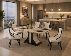 H903 Faux Marble 7-Piece Dining Set Contemporary Style | American Eagle