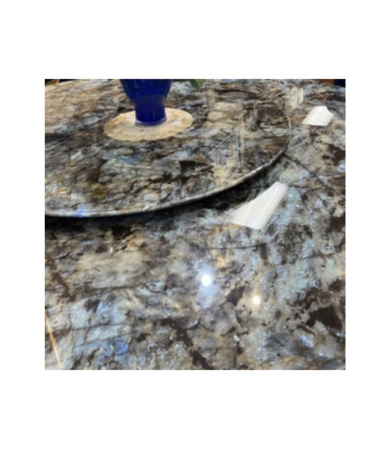 DT-H16 Faux Marble Top  7PC Round Dining Table Set Contemporary Style By Acme Furniture