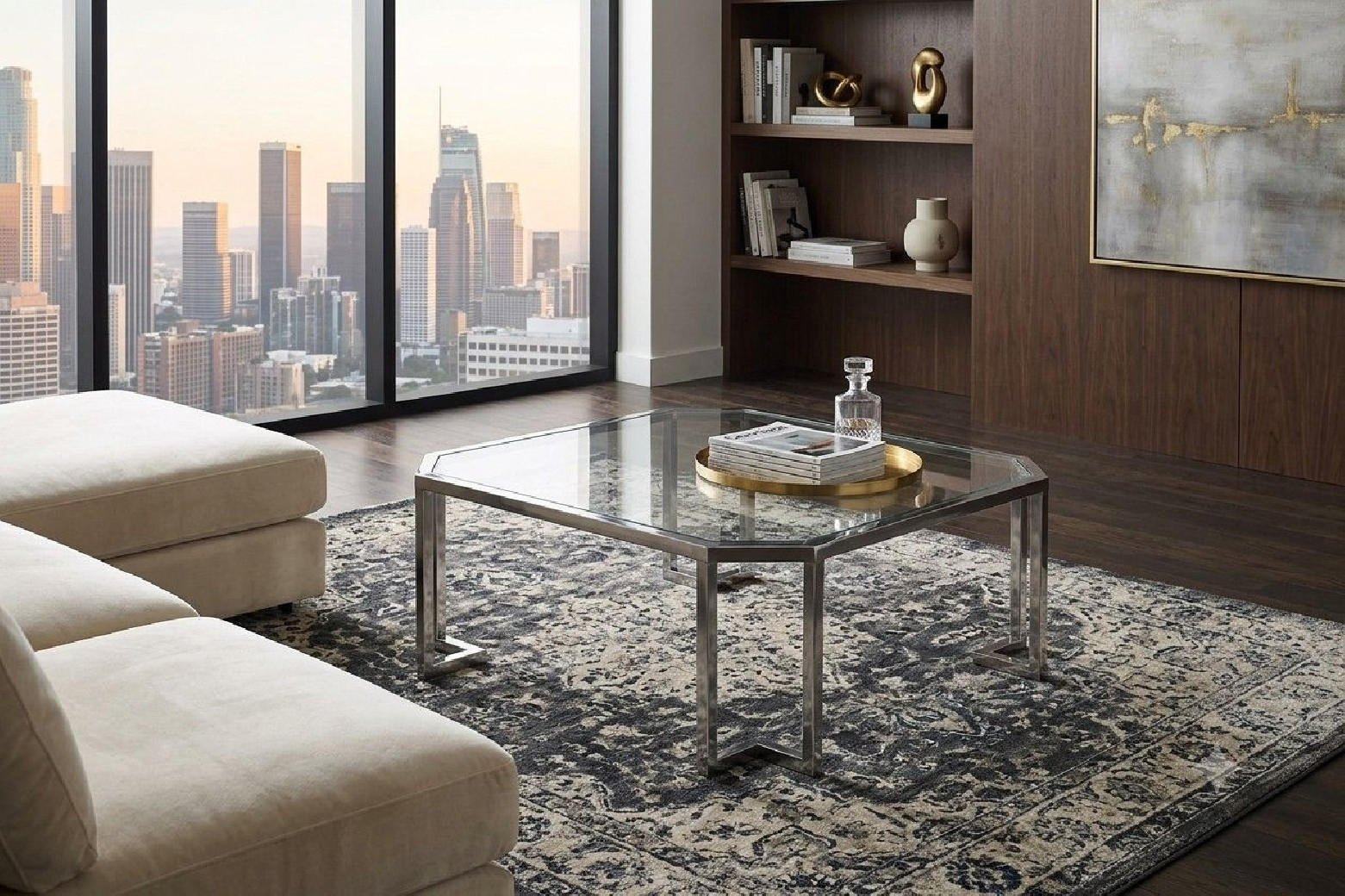 CT-Z005 Silver Coffee Table Contemporary Style by American Eagle Furniture