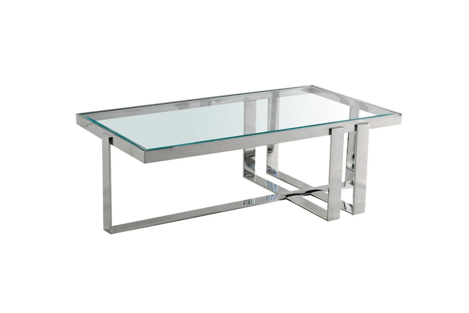 CT-Z002 Coffee Table Polished chrome-finished Contemporary Style by American Eagle Furniture