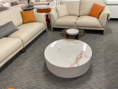 CT-Y301 Faux Marble & Wood Round Coffee Table Contemporary Style by American Eagle Furniture