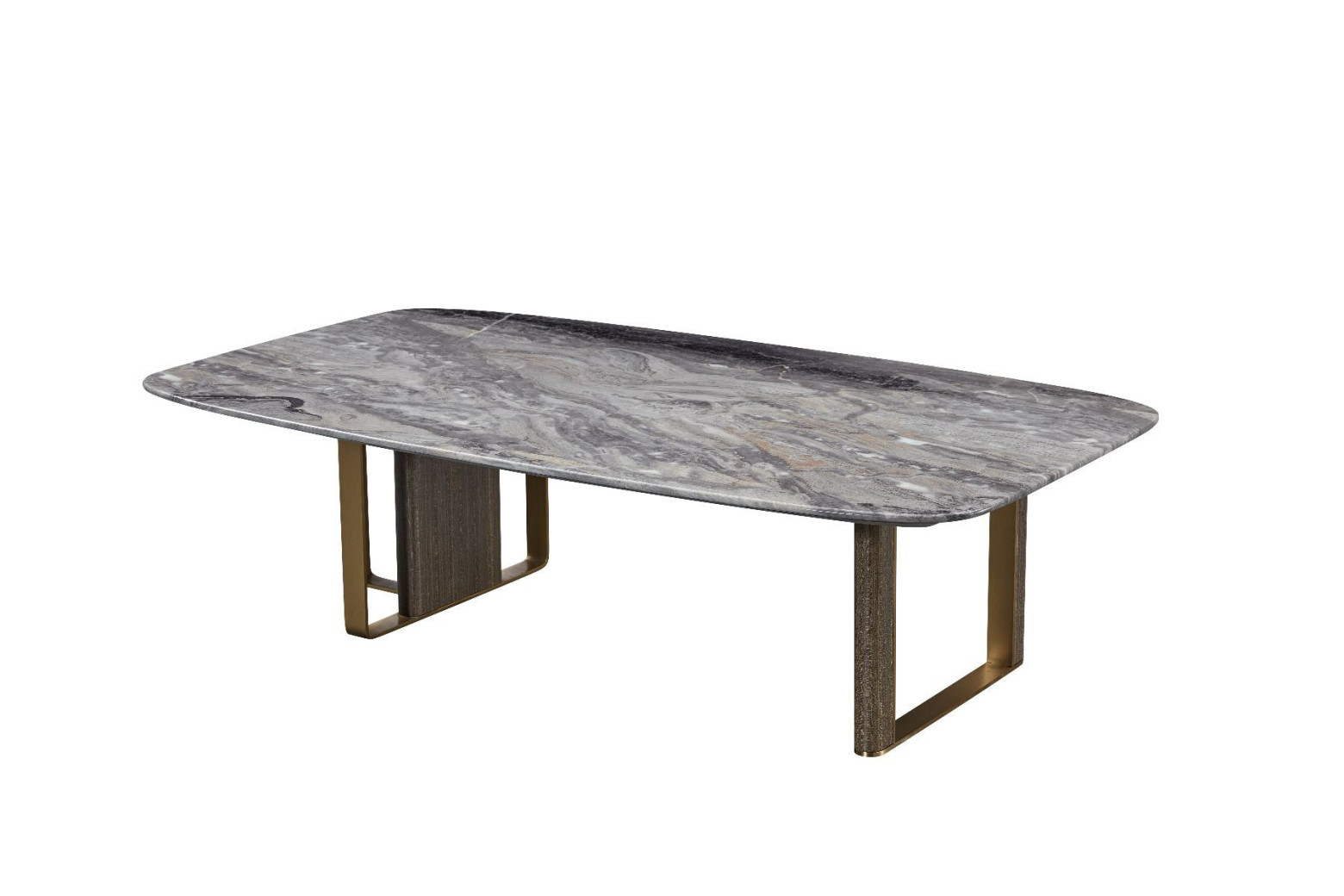 CT-Y300 Faux Marble & Metal Coffee Table Contemporary Style by American Eagle Furniture