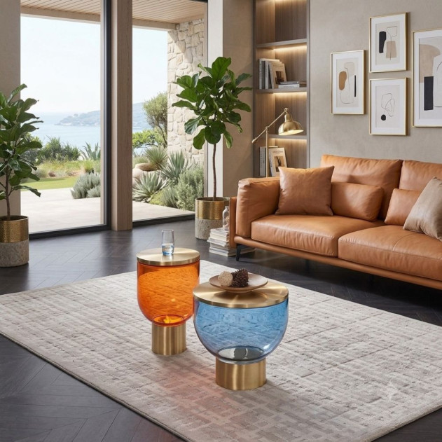 CT-W9320 Blue Coffee Table Contemporary Style by American Eagle Furniture